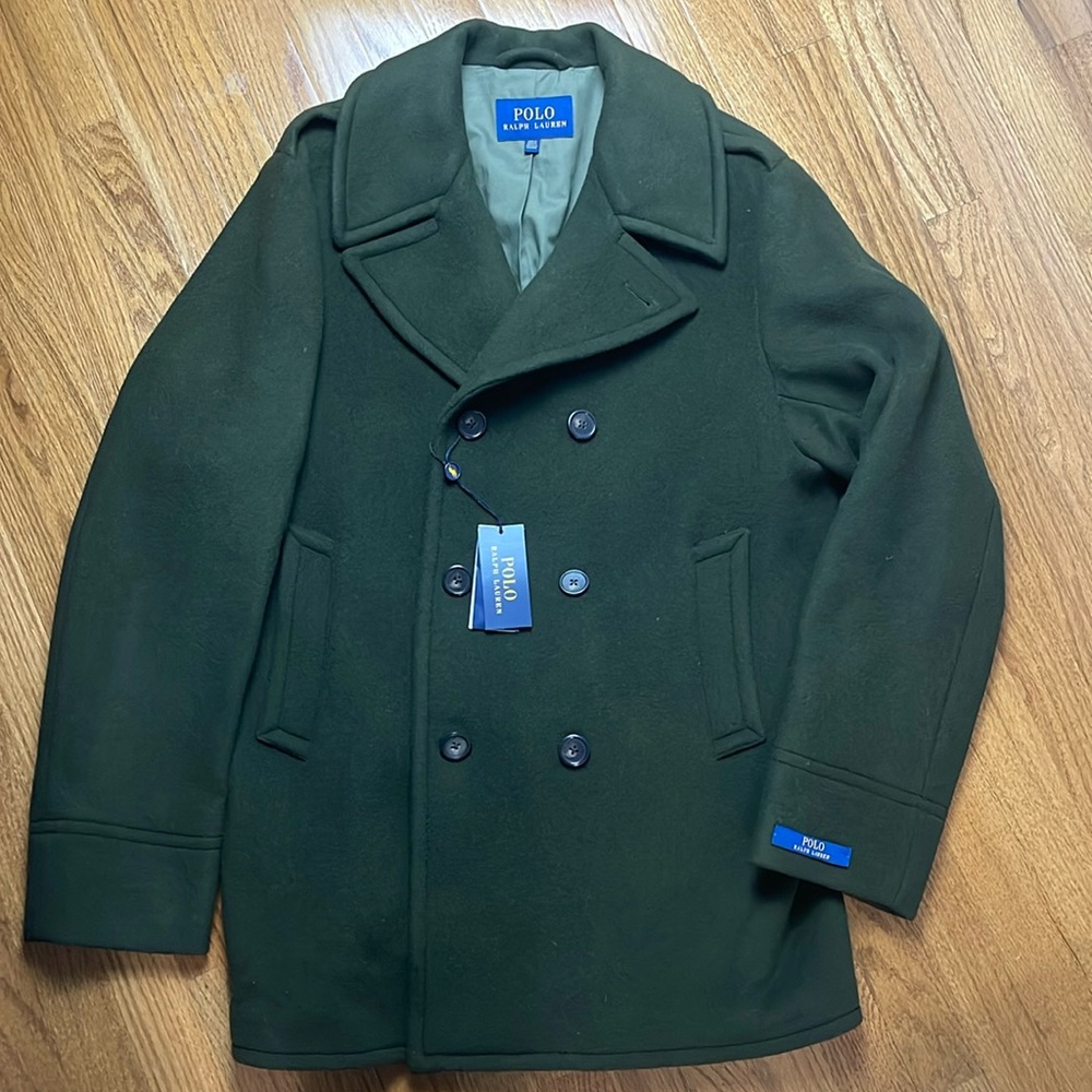 Polo Ralph Lauren Pea Coat Men’s Jacket New Olive Military Wool